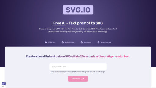 SVG.IO - Instant SVG Creation from Text Prompts